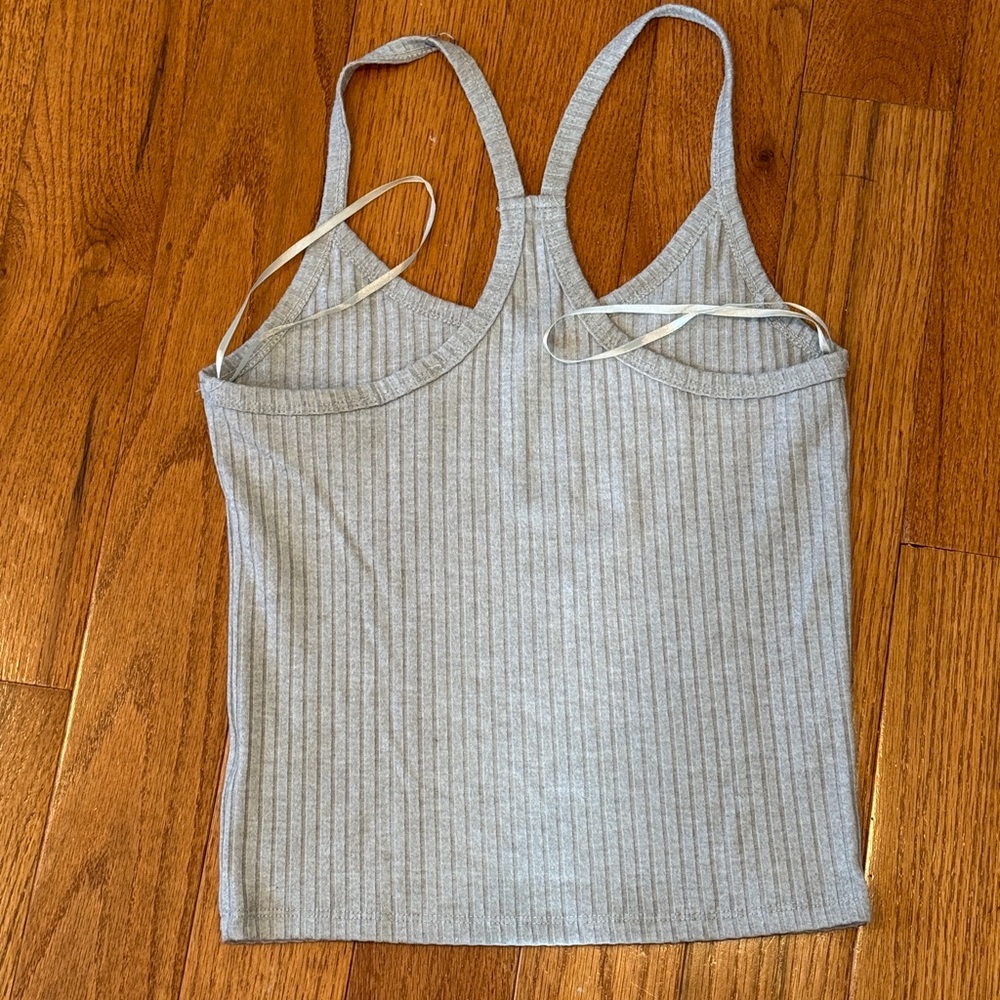 SHEIN Light Gray Ribbed Racerback Tank Top - Picture 2 of 6